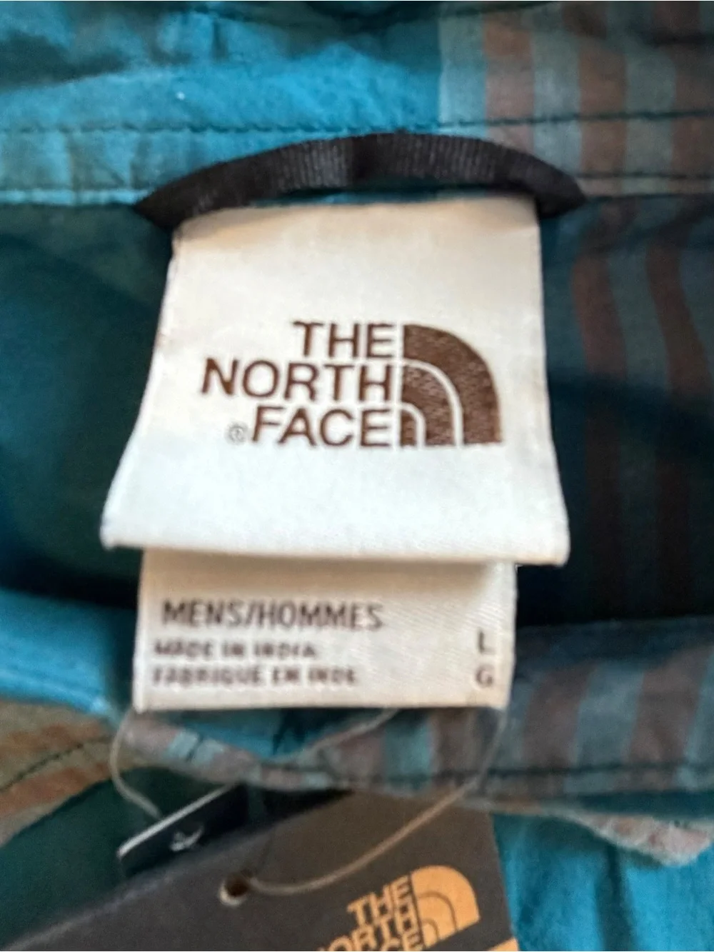 North Face Baytrail Yarn-Dye Shirt Mens L NWT Teal Stripe Short Sleeve Button Up